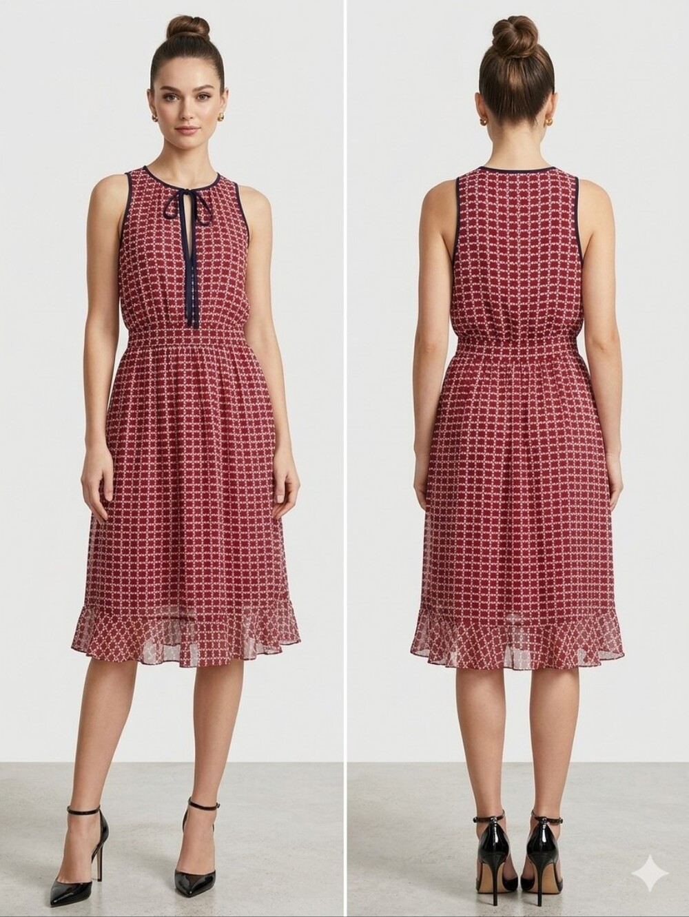 Joie Oxblood Burgundy‎ Silk Chiffon Sleeveless Flounce Rolanda Dress 4